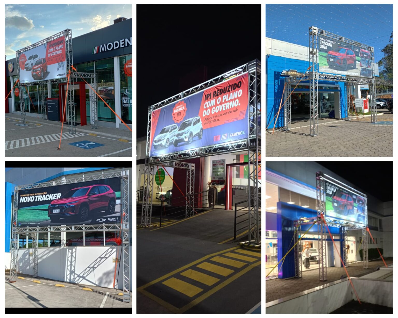 Estrutura box truss para eventos corporativos, feiras e ativações de marca.